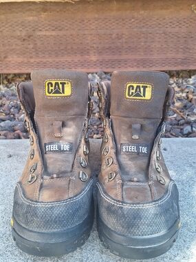 Caterpillar Steel Toe Work Boots Brown And Black